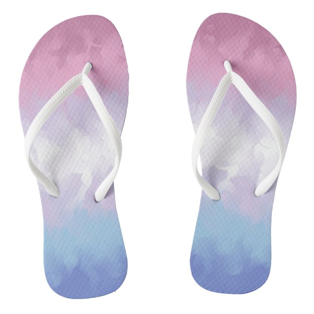 Abstract Bigender Pride Flag    Thongs (Footbed)