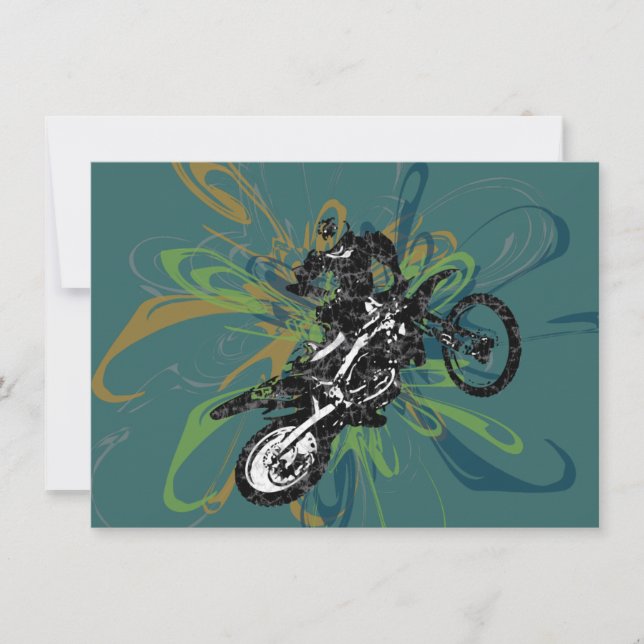 Abstract Biker Custom Party Invitations (Front)