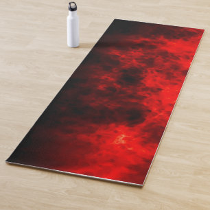 Abstract Billowing Red Smoke Yoga Mat