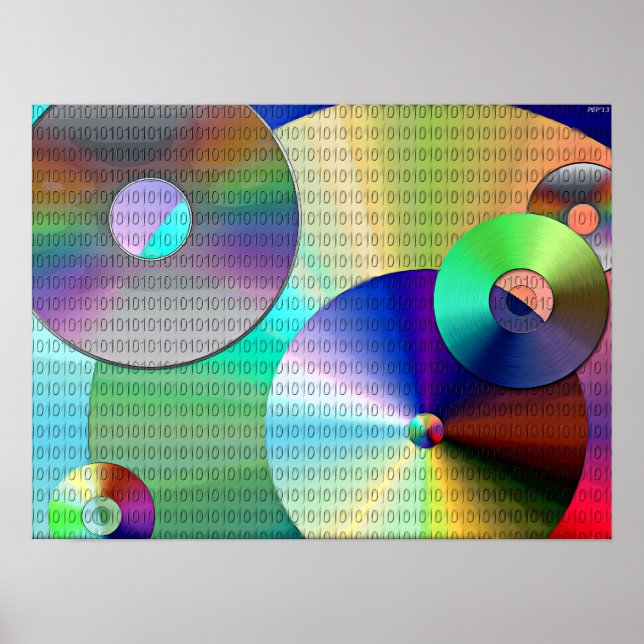 Abstract Binary Discs Poster (Front)