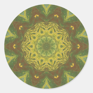 Abstract Birch Leaves Kaleidoscope Stickers