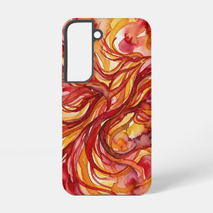 Abstract Bird Fire Red Watercolor Samsung Cases