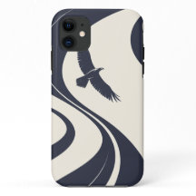 Abstract Bird Minimalist Navy Phone Case