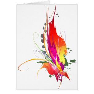 Abstract Bird of Paradise Paint Splatters