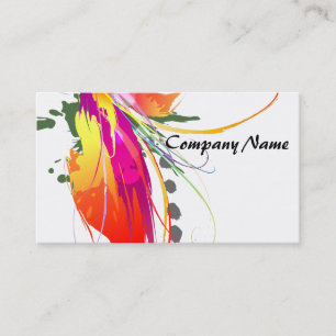 Abstract Bird of Paradise Paint Splatters Business Card