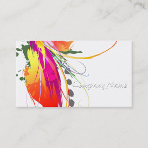 Abstract Bird of Paradise Paint Splatters Business Card