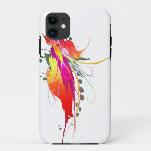 Abstract Bird of Paradise Paint Splatters iPhone 11 Case