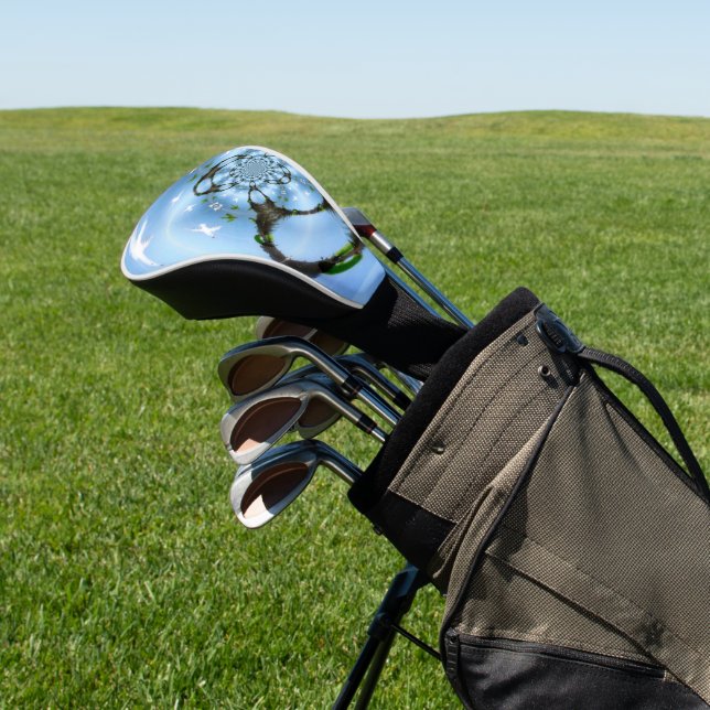 Abstract Birds Blue Sky Golf Head Cover (In Situ)