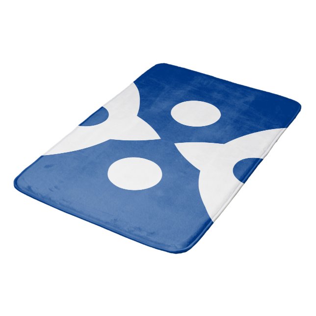 Abstract Birds Bold Simple Design Deep Blue Bath Mat (Angled)