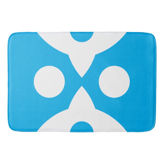 Abstract Birds Bold Simple Design Sky Blue Bath Mat (Front)