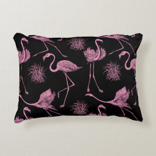 Abstract Birds: Monochrome Fashion Pattern Decorative Cushion
