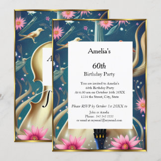Abstract Birthday Party blue Invitation
