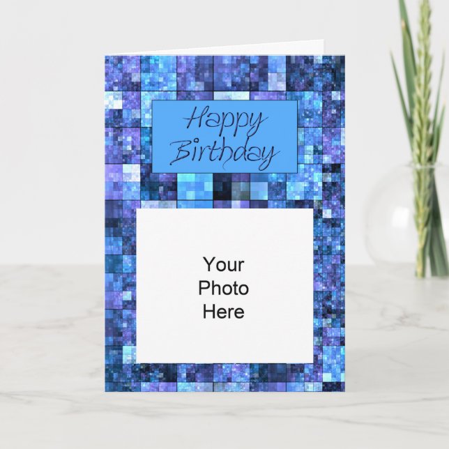 Abstract birthday Photo Card (Front)