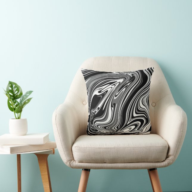Abstract Black an White Pillow (Chair)