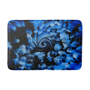 Abstract Black and Blue Bath Mat