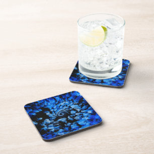 Abstract Black and Blue Coaster