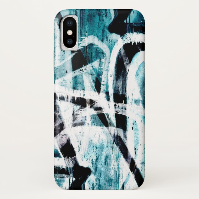 Abstract black and blue graffiti Case-Mate iPhone case (Back)