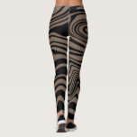 Abstract Black and Brown Striped Leggings<br><div class="desc">Custom Colours - Abstract Warped Black and Brown Stripe Leggings - Choose / add Your favourite background colour with Customisation tool ! by MIGNED</div>