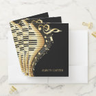 Abstract Black And Gold Music Notes