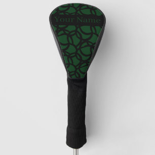 Abstract Black and Green Pattern Personalised Golf Head Cover