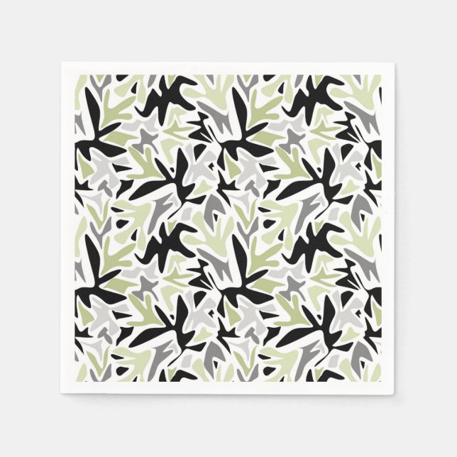 Abstract, Black and Green, Youth, Modern, Creative Napkin (Front)