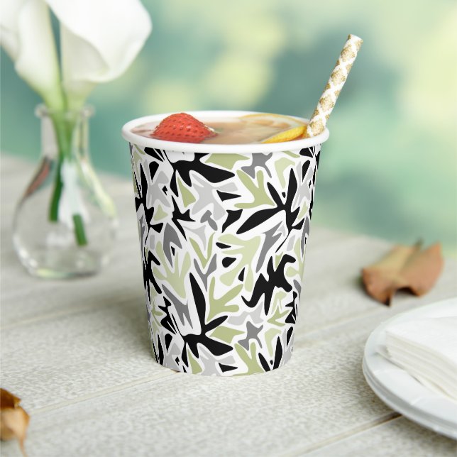 Abstract, Black and Green, Youth, Modern, Creative Paper Cups (Insitu)