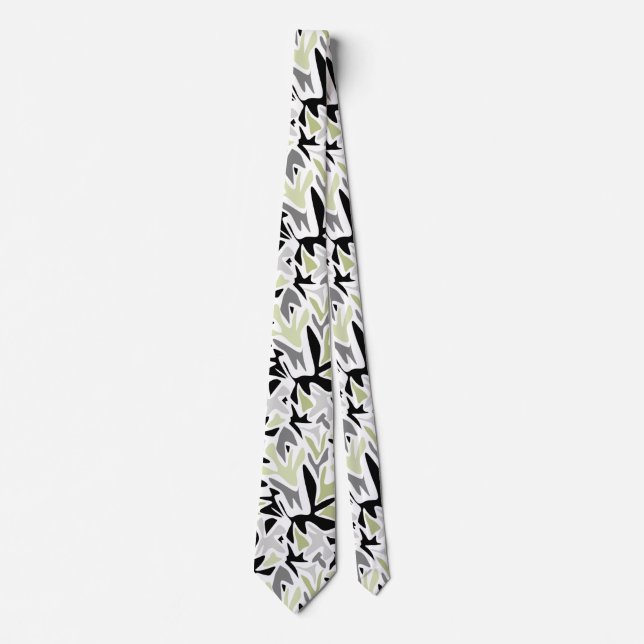 Abstract, Black and Green, Youth, Modern, Creative Tie (Front)