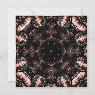 Abstract Black and Pink Designer Square Note Card