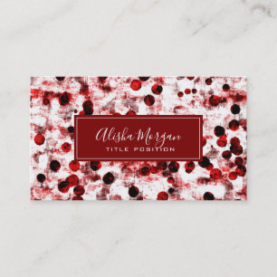 Abstract Black And Red Dots Business Card