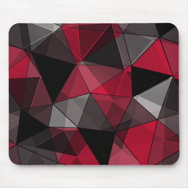 Abstract, black and red, triangle, geometric, blac mouse pad (Front)