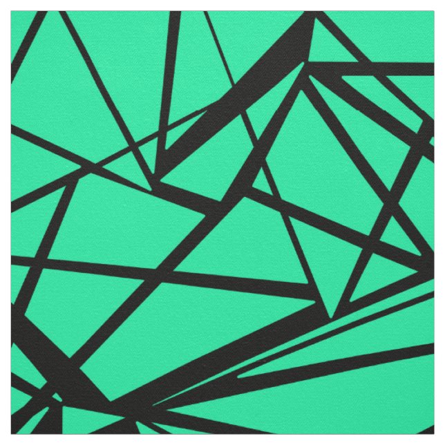 Abstract black and turquoise fabric (Swatch)
