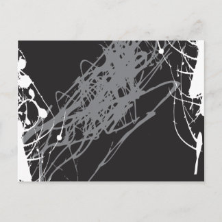 abstract black and white art postcard