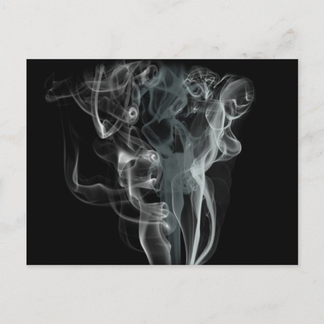Abstract Black and White Beautiful Smoke Design Postcard (Front)