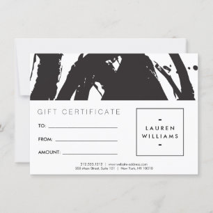 Abstract Black and White Brushstrokes Gift Card