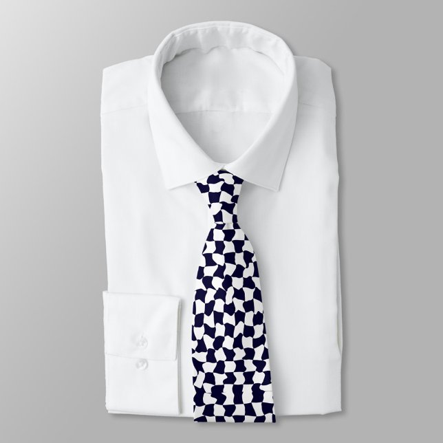 Abstract black and white checkered pattern  tie (Creator Uploaded)