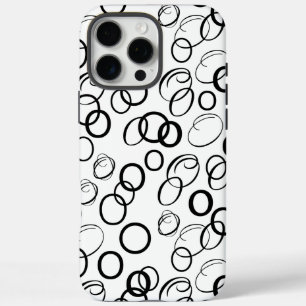 Abstract Black and White Circle Pattern iPhone 16 Pro Max Case