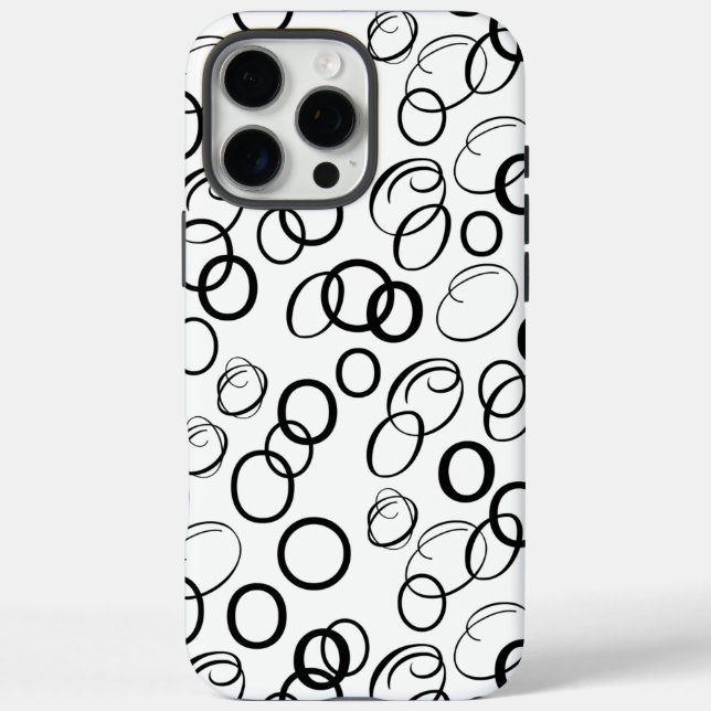 Abstract Black and White Circle Pattern Case-Mate iPhone Case (Back)