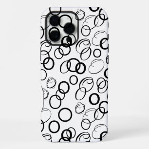 Abstract Black and White Circle Pattern iPhone 16 Pro Max Case