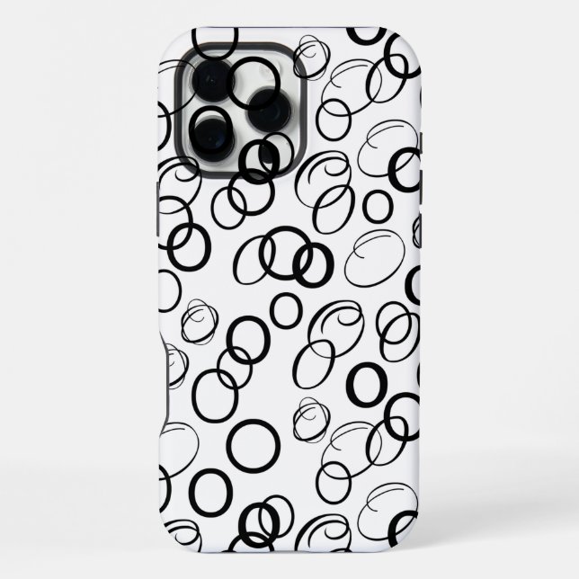 Abstract Black and White Circle Pattern iPhone Case (Back)