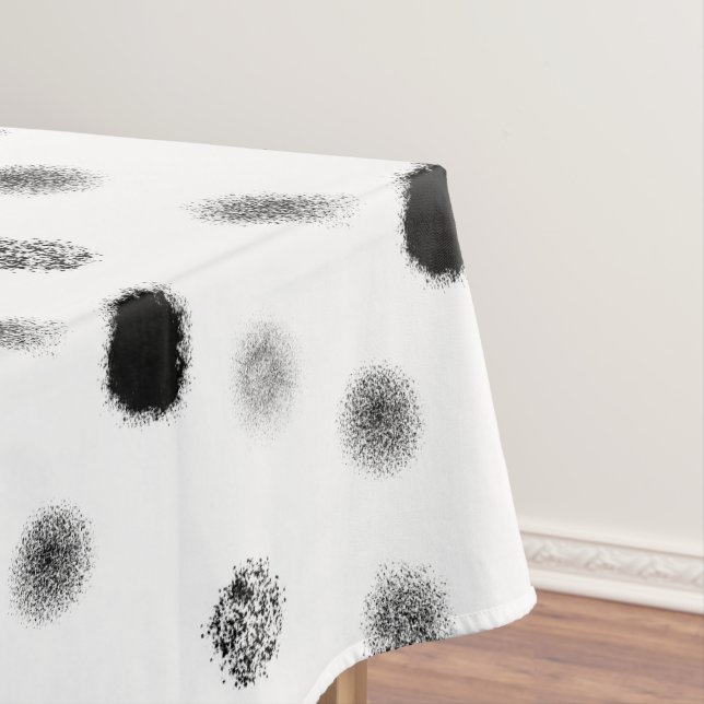 Abstract Black and White Circle Pattern Tablecloth (In Situ)