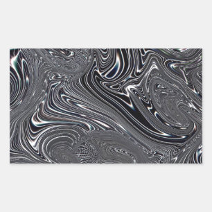 Abstract Black And White Digital Art Rectangular Sticker