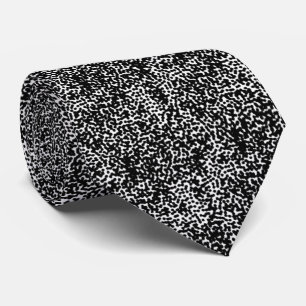 Abstract Black And White Dot Art Controlled Chaos Tie