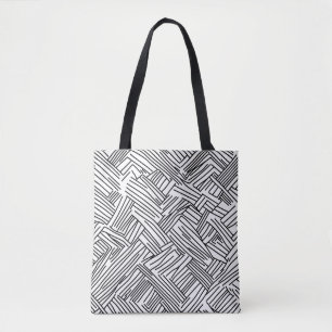 Abstract Black and White Geometric Line Pattern 2 Tote Bag