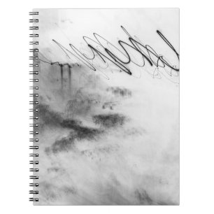 Abstract Black and White Light Trails Long Exposur Notebook