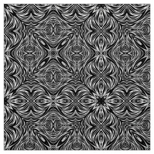 Abstract black and white line pattern on fabric
