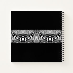 ' Abstract black and white line tangle Notebook