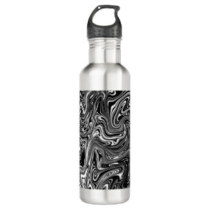 Abstract Black and White Liquid Marble 710 Ml Water Bottle