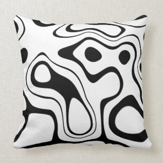 Abstract Black and White Masks Cushion