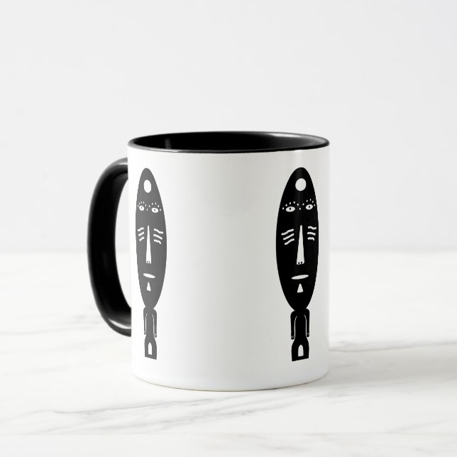 Abstract Black and White Modern Art Mug (Front Left)