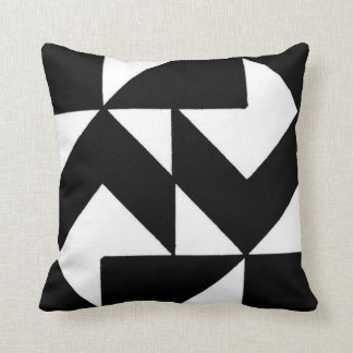 Abstract Black and White Number 3 Pillow
